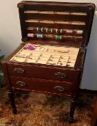 Mahogany Lift Top Sewing Stand 