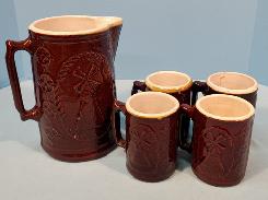 Stoneware Brown Glaze Water Pitcher Collection 