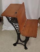 Ornate Cast Iron School Desk 