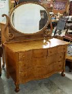 Birds Eye Maple Bow Front Dresser
