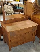 Oak Commode w/ Towel Bar 