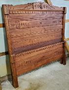 Ornate Carved High Back Victorian Bed