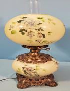 Green Rose Floral Gone w/ the Wind Lamp