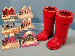 Paper Mache Santa Boots 