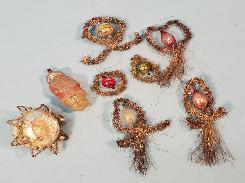 Glass Blown & Tinsel Christmas Tree Ornaments 