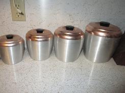 Mid-Century Brushed Alum. Canister Set