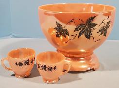 Gold Iridescent Punch Bowl Set 