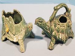 McCoy Turtle Green Glaze Planter