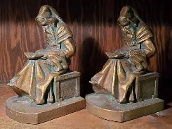 Bronze Monk Bookends