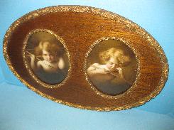 Cupid Awake in Ornate Oak Frames