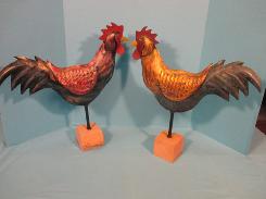 Tin Folk Art Roosters