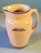 Rock Grove Co-Operative Stoneware Blue Band Pitcher 