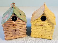 Arcade Cast Cabin Bird House Bank