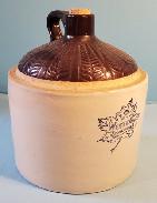 Western 2 Gallon Maple Leaf Brown Top Jug 
