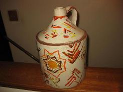 Decorated Cone-Top Stoneware Jug