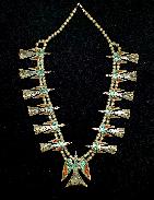 Navajo Inlay Squash Necklace
