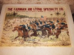 Charge of Rough Riders & Cubans Lithograph Poster