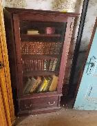 Walnut Glass Door Book Case