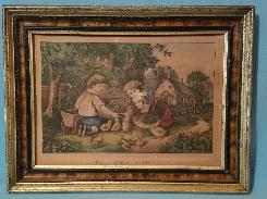 Currier & Ives 'The New Brood' Framed Litho