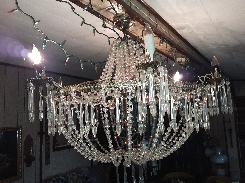 Acryllic 6-Arm Fancy Beaded & Prism Chandelier