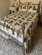 Fancy Polished Brass Queen Size Bed
