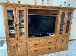 Amish Massive Golden Oak Entertainment Center