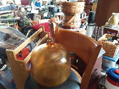 Amber Hand Blown Bottles