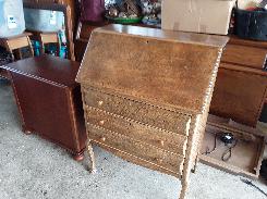 Antique Birdseye Maple Drop Front Ladies Desk