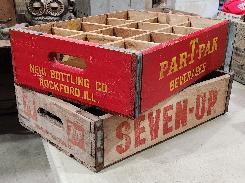 Nehi Bottling Co. & 7UP Soda Crates