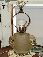 Aladdin Art Nouveau Double Nude Satin Table Lamp