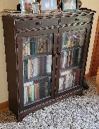 Walnut Bookcase w/ Glass Doors