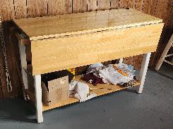 Oak 46 Kitchen Work Table & Stools