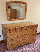 Ranch Oak 4-Drawer Dresser & Mirror