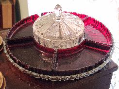 Ruby Glass Lazy Susan Tray