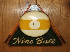 9 Ball Wooden Sign