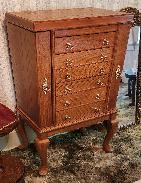 Oak Lift Top 6 Drawer Jewelry Chest