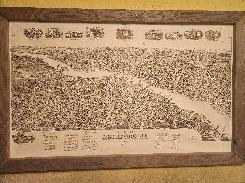 Rockford 1891 Framed Perspective Map