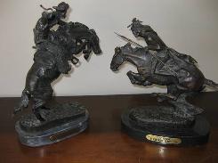  Frederick Remington Bronze Western Sculptures