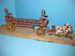 Cast Iron Fire Dept. Ladder Wagon