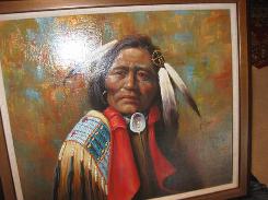 Troy Denton Indian Chief Oil Painting