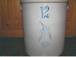 Union Stoneware Red Wing 12 Gal. Birch Leaf Crock