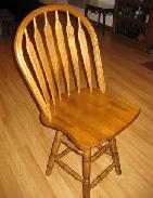 Oak Set of Arrow Back Bar Stools 