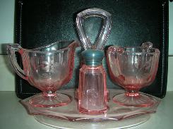 Pink Depression Table Set