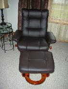  Black Leather Swivel Recliner 