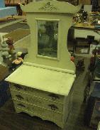 Early Pine Doll Dresser w/ Mirror