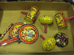 Vintage Tin Litho Noise Makers 