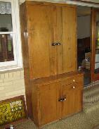   Primitive 2-Pc. Stepback Pine Cupboard
