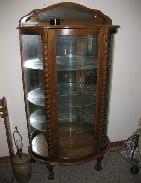 Oak Mirrored Back China Closet