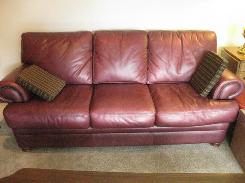 Burgundy Leather Sofa