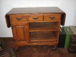 Early American Maple Drop Leaf Tea Cart